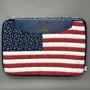 Juego de 4 manteles acolchados Tommy Bahama bandera americana rojo blanco azul NUEVO - Imagen 1 de 4