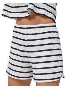 FRENCH CONNECTION Womens White Stretch Ribbed Ruched Elastic-waist Shorts XS - Picture 1 of 3