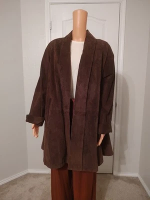 Genuine Leather Old Money Western Retro Preppy Cape Coat Women's S Petite-DP17 - Image 1 of 4