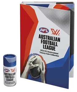 Carpeta 2024 Australian Football League (AFL) - Juego completo de tubo de moneda de $1 sin abrir - Imagen 1 de 6
