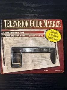 Vintage Television Guide Marker, Black Plastic, Bookmark, Retro, 4.25" - Picture 1 of 3