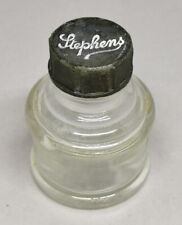 Vtg 1930s Stephens Glass Fountain Pen Ink Bottle Original Embossed Bakelite Lid