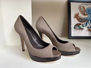 Zapatos de salón Cole Haan para mujer talla 8 peep toe marrón pelo de becerro - Imagen 1 de 4