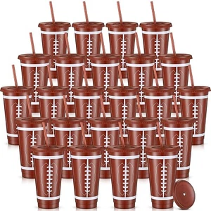 Pickmesh 24 Pcs Plastic Cups with Lid and Straw Bulk 24oz Reusable Plastic Tu... - Picture 1 of 7