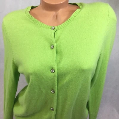 Suéter Daniel Bishop 100 % cachemir para mujer grande con botones delanteros brillantes Foto 1 de 4