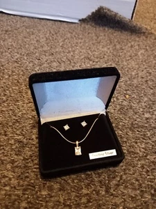 925 sterling silver earrings and necklace set - Picture 1 of 5
