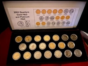 2002 State Quarter Set Of 20~24K Gold Or Platinum Enhanced Coins. X1300 - Picture 1 of 3