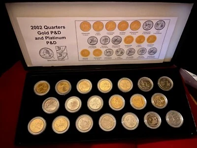 2002 State Quarter Set Of 20~24K Gold Or Platinum Enhanced Coins. X1300 - Image 1 of 3
