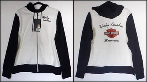Harley Davidson Damen XL Colorblock Jacke schwarz weiß Bar & Shield LESEN - Bild 1 von 12