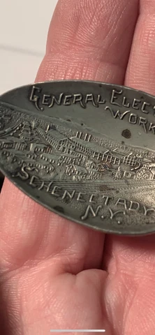Rare General Electric Works - Schenectady, NY Plant Sterling Silver Spoon GE Cover