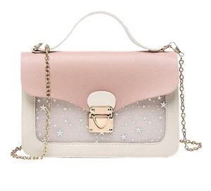 Girls Handbag Pink Small Unicorn Cross Body Shoulder Bag Cute Purse Chain Stars - Picture 1 of 8