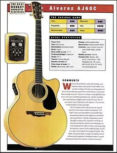 Alvarez AJ60C acoustic/electric guitar review article with specs and ratings - Picture 1 of 3