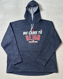 NWOT Majestic Cleveland Indians Hoodie Sweatshirt Mens 2XL Blue Therma Base - Picture 1 of 7