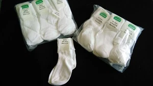 24 pairs of girls WHITE ankle socls TURN OVER SIZE BABY 3/5 SHOE SIZE nylon C263 - Picture 1 of 3