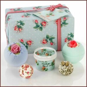Bomb Cosmetics Vintage Rose Wrapped Bath & Face Gift Set Bath Bomb Xmas Present