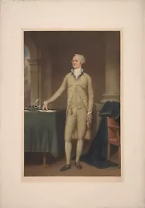 TH CRAWFORD De Colección 1932 XRare Mezzotint Grabado ALEXANDER HAMILTON Aft Trumbull - Imagen 1 de 1