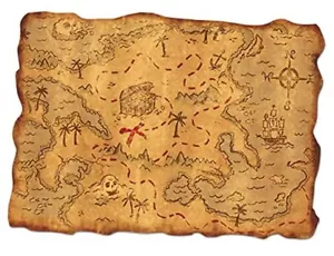 Mappa del tesoro in plastica accessorio per feste (1 conteggio) (1/Pkg) - Foto 1 di 8