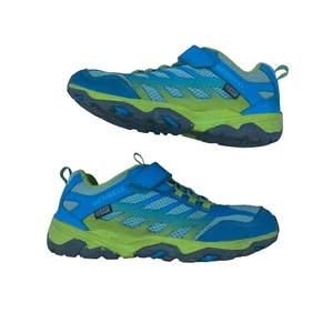 Merrell Moab FST sneaker basse impermeabili taglia 4 giovani escursionismo blu verde bambini - Foto 1 di 6