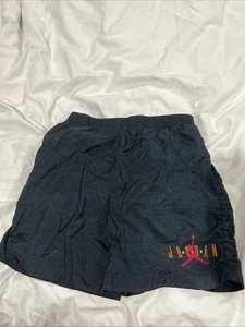 Rare Vintage NIKE Air Jordan Jumpman Spell Out Athletic Shorts 90s Black Kids L - Picture 1 of 6
