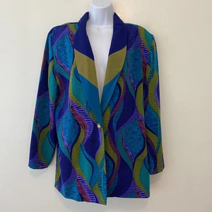 Blazer Jo Hardin años 80 colorido botón único para mujer 16 - Imagen 1 de 7