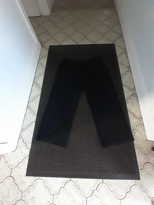 Mens Black Trousers  Cotton Lightweight Drawstring 5XL Waist 44"-46" - Image 1 of 4