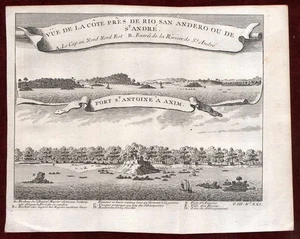 ca1750 Vue de la Cote San Andero St Antoine Africa Fortress Africa Madagascar - Picture 1 of 1