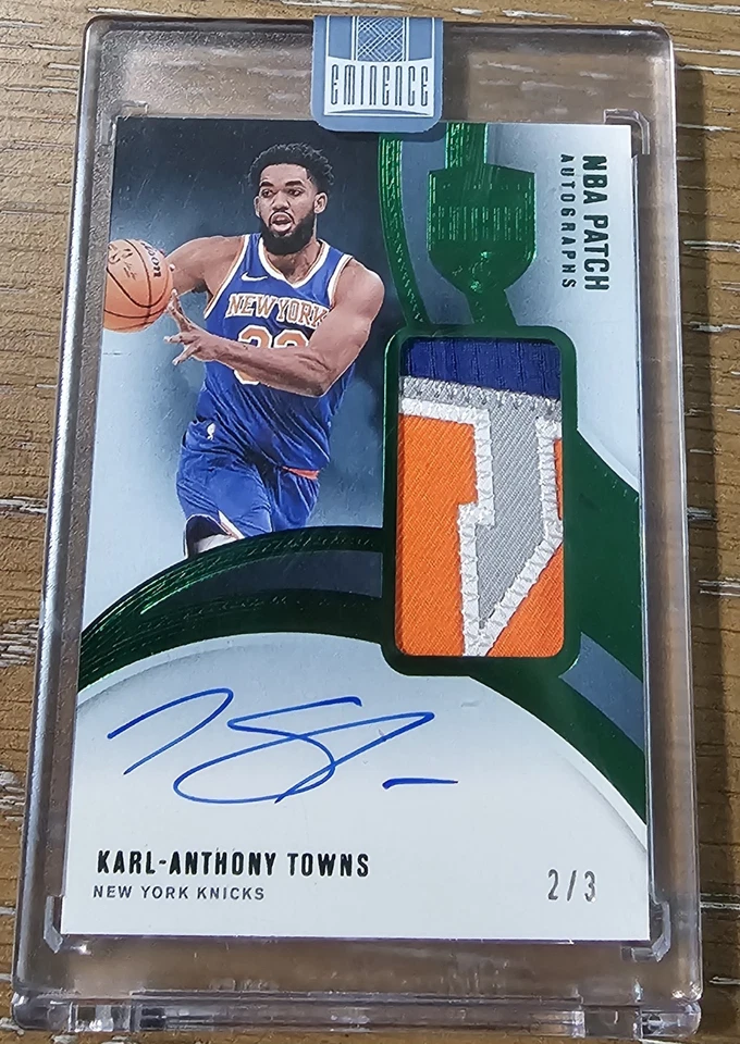 2024-25 Panini Eminence Karl Anthony Towns Green Jersey Relic Auto Card #'d 2/3 - Image 1 of 2
