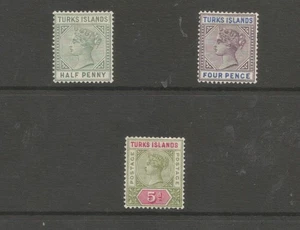 Turks ISLAND SG70-2 el 1893-5 Victoriano conjunto de 3 fino como nuevo - Imagen 1 de 2