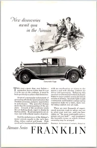 PRINT AD 1928 Franklin Airman Series Convertible Coupe Raymond Thayer 6.75 x 10 - Picture 1 of 3