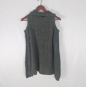 Faded Glory Pullover Damen Small Oberteil Langarm Cold Shoulder Wasserfallausschnitt Grob - Bild 1 von 9
