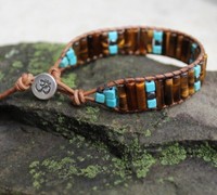 Men's Black Onyx and Jasper Beaded Black Leather Bracelet with Anchor clasp Men's Black Onyx and Jasper Beaded Black Leather Bracelet with Anchor clasp
