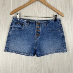 VTG l.e.i. LEI Womens Low Rise Jean Shorts Size 9 Micro Mini Y2K Booty Festival - Picture 1 of 8