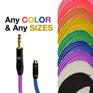 1/4" TRS Male to RCA Female Unbalanced Cable -  Custom Length, Color Mono Cord - Picture 1 of 18
