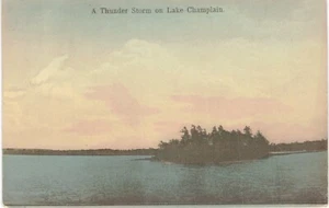 White River Junction Lake Champlain Thunder Storm colorato a mano 1905 1910 VT - Foto 1 di 2