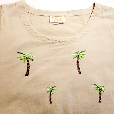 Vestido Vintage Resort Vacaciones Palmera Apliques Lentejuelas Bordado Diseño Tia M Foto 1 de 4