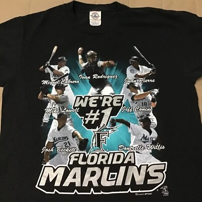 Vintage 2003 Florida Marlins Champions Shirt / Size MEDIUM Mens MLBPA Dynasty - Image 1 of 4