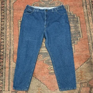 Vintage 90s Lee Women's Blue High Rise Elastic Waist Denim Jeans Size Petite 26W - Picture 1 of 9