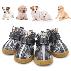 4 piezas para perros pequeños medianos impermeables zapatos para perros botas antideslizantes mascotas nieve lluvia - Imagen 1 de 48
