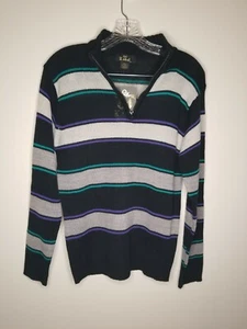 NEU Label Damen Langarm Pullover schwarz weiß lila Größe L - Bild 1 von 4