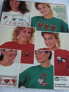 VTG 1987 Banar Holiday Fashion Stitch Waste Canvas Cross Stitch CL 78 Bear Heart - Picture 1 of 6