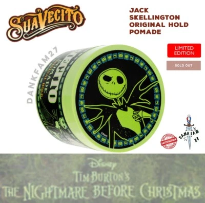 Suavecito Nightmare Christmas Jack Skeleton Original Hold Pomade 4oz Worms Wort - Image 1 of 4