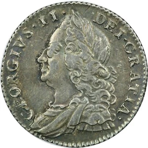 1757 Great Britain Silver Sixpence 6D KM #582.2, Extremely Fine XF+ - Picture 1 of 2