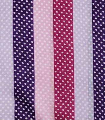 Фиолетовая розовая лавандовая полоса в горошек хлопчатобумажная ткань для лоскутных одеял BTY во дворе - Изображение 1 из 4