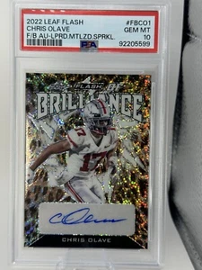 2022 Leaf Flash of Brilliance Sparkles Leopard /5 #FB-CO1 Chris Olave - Picture 1 of 4