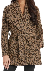 Abrigo Mud Pie Mujer Albany Leopardo Envolvente Pequeño NUEVO CON ETIQUETAS - Imagen 1 de 2