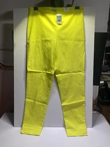 Pantalón J. McLaughlin Margot Estrecho WB Cremallera Lateral Ajuste Ajustado Amarillo Flash Sólido - Imagen 1 de 6