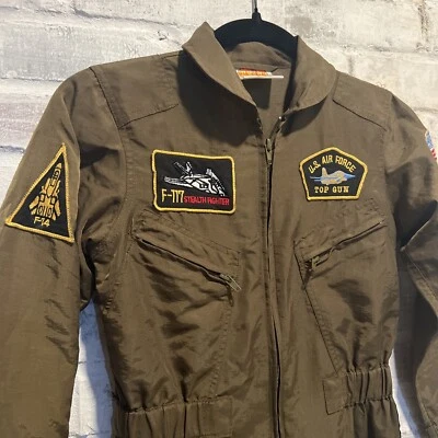 Get Real Gear Dress Up For Kids 6-8 Boys Flightsuit Topgun Green Fighter Pilot - Image 1 of 4