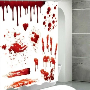 Halloween Amazing Horror Blutige Badezimmer Duschvorhänge Badewanne Dekor Noverlty - Bild 1 von 4