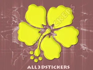 Adesivo Resinato Effetto 3D Ibisco - Colore Giallo 90x85 mm. - Picture 1 of 1