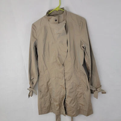 COLE HAAN Mujer Impermeable PEQUEÑO Cortavientos BEIGE Chaqueta Topacio Iridiscente LEER Foto 1 de 4